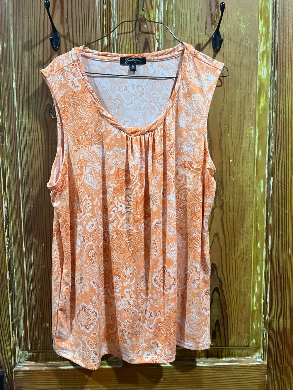 Grateful Orange Paisley Scoop-Neck Tank